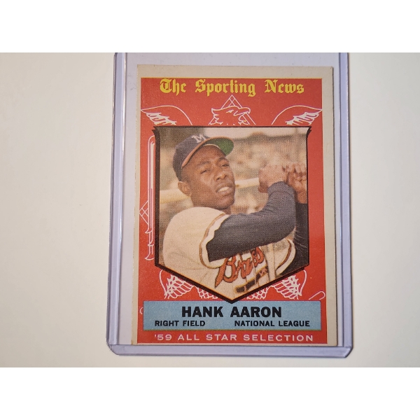 1959 Topps HANK AARON All-Star Selection Baseball Card - Excellent Condition in Holder