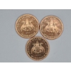 Image 2 : (3) 2025 Heimerle & Meule 1/4 oz .999 Fine Copper Ascension Island Sailing Ship Rounds