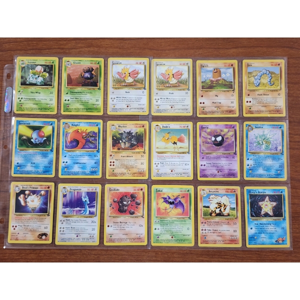 18 Assorted Vintage Pokemon Trading Cards Including Rares Like Dragonair & Arcanine!