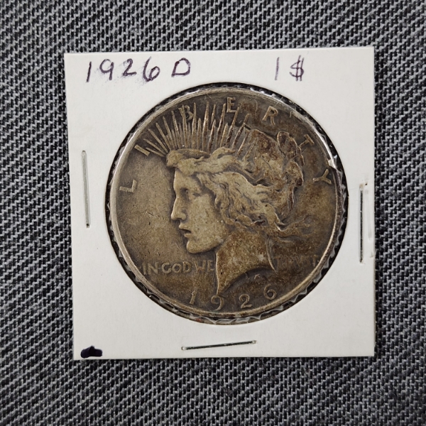 1926-D United States 90% Silver Peace Dollar 