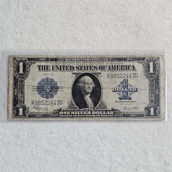1923 $1 Silver Certificate, commonly referred to as a "Horse Blanket" FV: $1.00