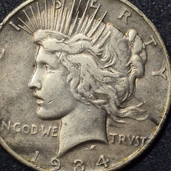 Rare 1934 S United States Peace silver dollar - Rare Date Very Desireable Coin