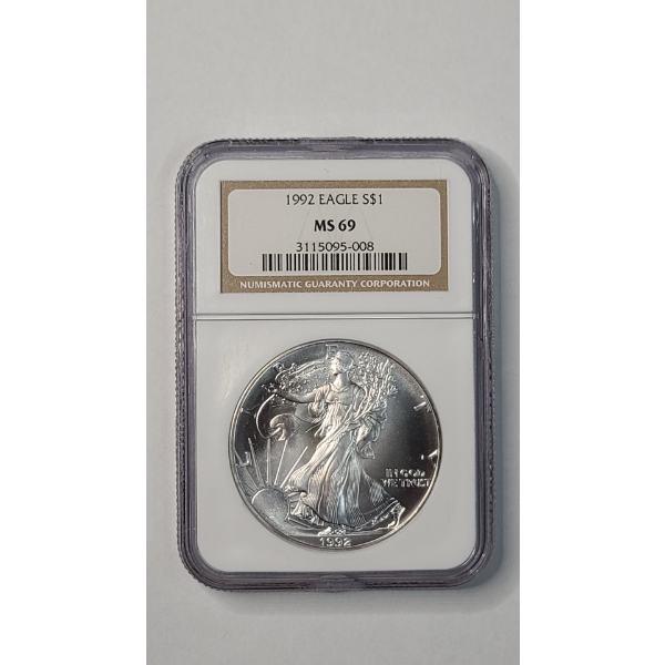 NGC 1992 MS69 United States 1 Oz .999 Fine Silver American Eagle