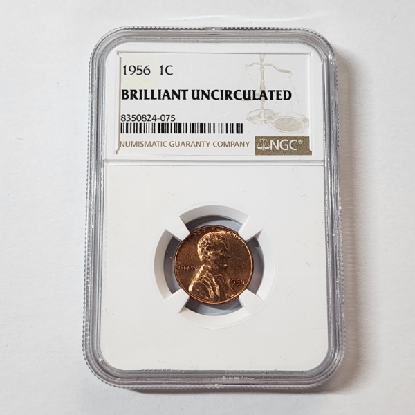 NGC Brilliant Uncirculated United States 1956 Lincoln Wheat Cent
