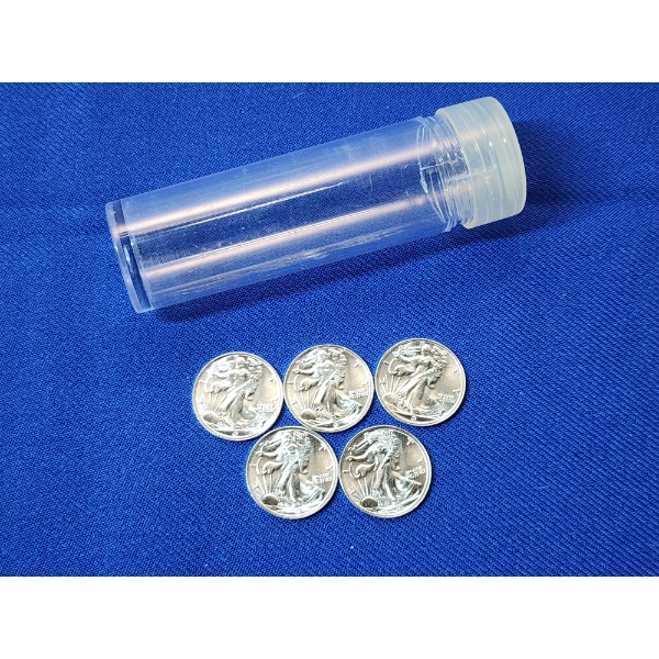 Lot of (5) 1/10th troy oz Walking Liberty Silver Rounds .999 Fine Silver - 1/2 Troy oz Silver Total!