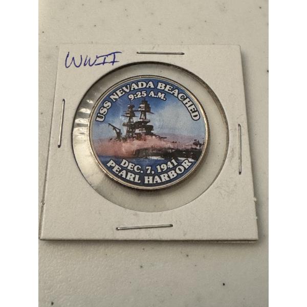 Special War World 2 Pearl Harbor USS Nevada Fifty Cent Half Dollar - Mint Condition