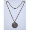 Image 1 : 1922 United States Silver Peace Dollar on Necklace With Blue Stones Surrounding!