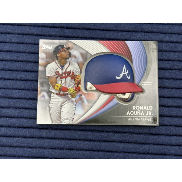 Ronald Acuna Jr. Atlanta Braves Commemorative Batting Helmet Card  
