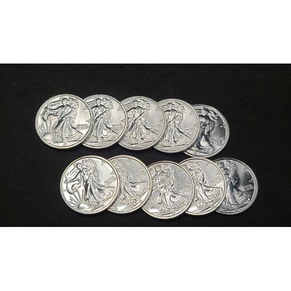 (10) 1/10 Troy Ounce .999 Fine Silver Rounds With Walking Liberty Motif