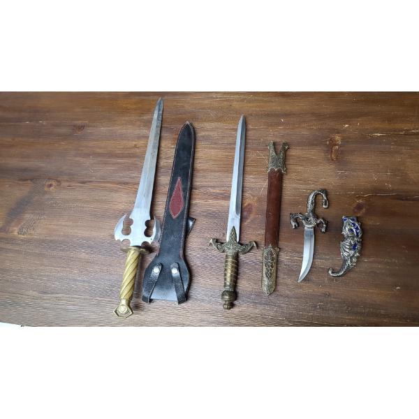 Lot Of (2) Swords With Sheaths & (1) Blue Dragon Collectible Dagger