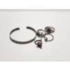 Image 1 : Sterling Silver Jewelry: Scrap Rings, Butterfly Detail Piece, Bangle TW: 16.8g