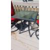 Image 4 : Excellent Outdoor / Porch / Patio Table & Swivel Cushioned Chairs -   Table is 24" Square - See Pics