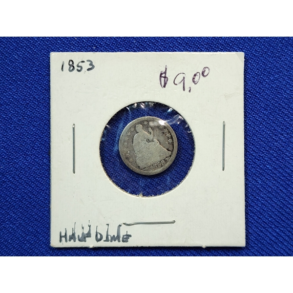 United States 1853 Seated Liberty Half Dime With Arrows - 90% Silver