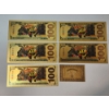 Image 8 : x5 Assorted PAC-MAN $100 999999 24K Gold Foil Banknotes Set w/ CoA