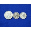 Image 1 : (3) U.S. Silver Coins: 1964 Kennedy Half Dollar, 1944 & 1964 Washington Quarters
