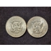 Image 3 : Two Brilliant 1964 Kennedy 90% Silver Half Dollars - $1.00 Face Value