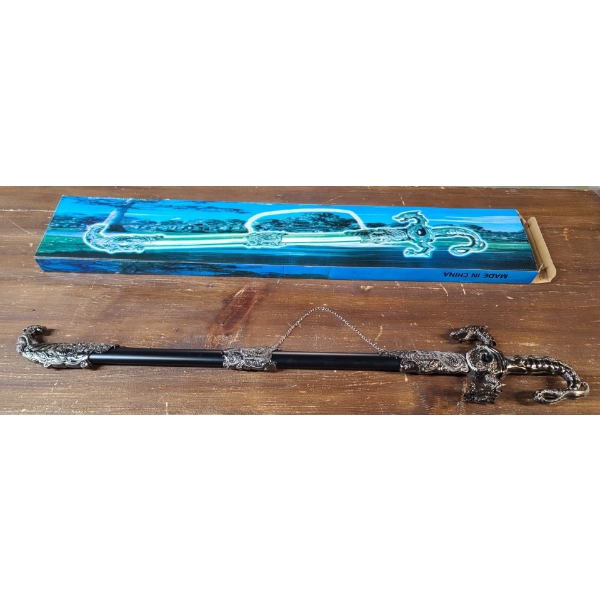 28" Saint George Stainless Steel Dull Blade Dragon Saber Fantasy Knight Sword In Box