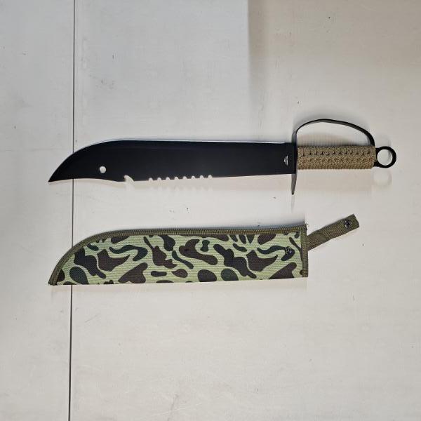 Model 6102 Tactical 12 Inch Paracord Wrapped D Guard Machete With Camo Sheath