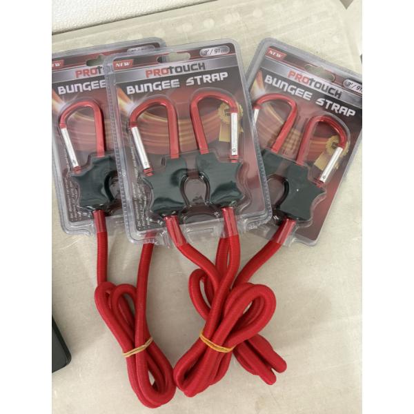 ALL NEW 3 Pack - Protouch Bungee Strap - 2 Piece Aluminum Carabiner - 3 feet