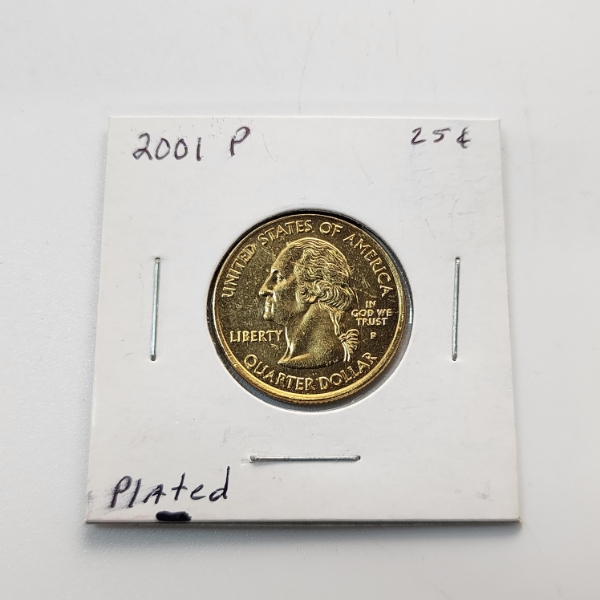 2001-P Gold-Plated Rhode Island State Quarter
