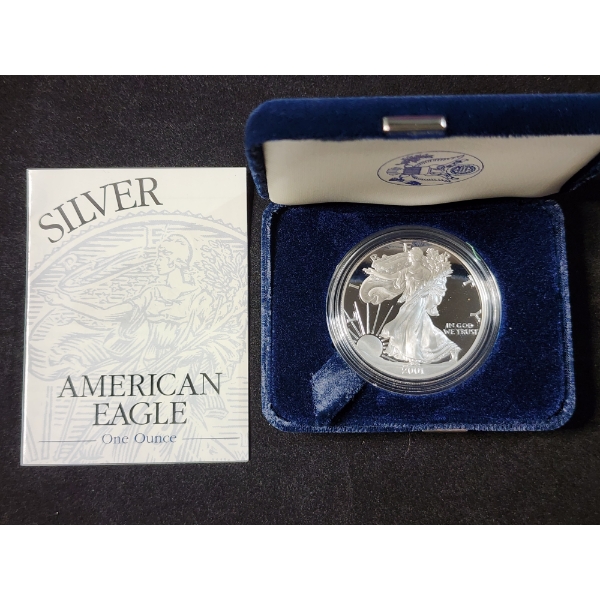 2001-W 1 Oz Silver American Eagle Proof Coin in Original Packaging 