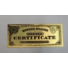 Image 2 : Pure 24k .999 Gold Foil United States 1878 "$1000 Silver Dollar" Large Note - In Mint Condition