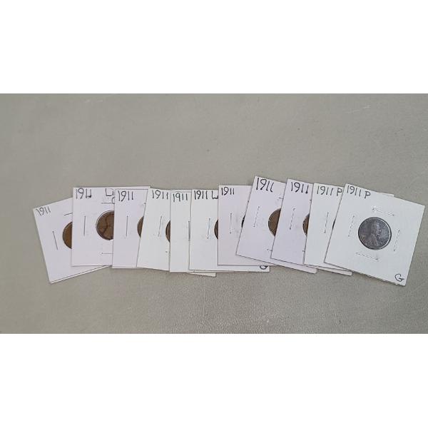 
Lot Of Assorted Earlier Years U.S Copper Lincoln Wheat Cents - FV: $0.11