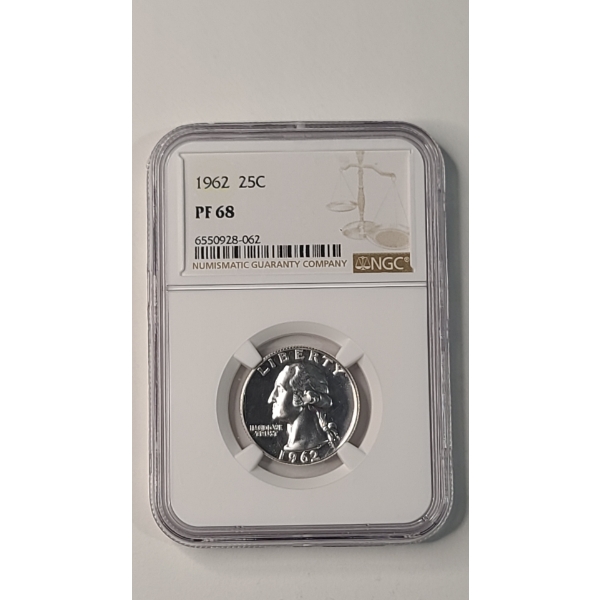 NGC 1962 PF 68 Washington 90% Silver Quarter