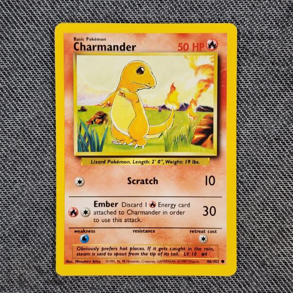 Charmander 46/102 Vintage Base Set Pokemon Trading Card in Near Mint Condition!