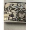 Image 2 : Rare Sterling Silver .925 Ohio Bell Belt Buckle With Diamond - Hard To Find - 83.7 Grams 