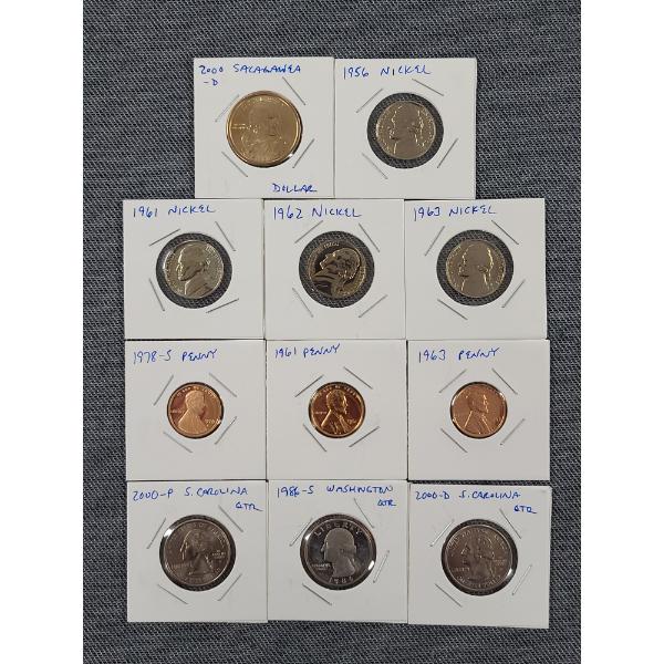 Lot of 11 United States Coins - Mostly Proof-Like - Face Value $1.98