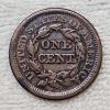Image 2 : 100% Copper 1853 Braided Hair Large Cent FV: $.01