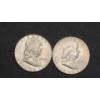 Image 1 : 1962 & 1963 90% Silver Franklin Half Dollars- Face Value: $1.00