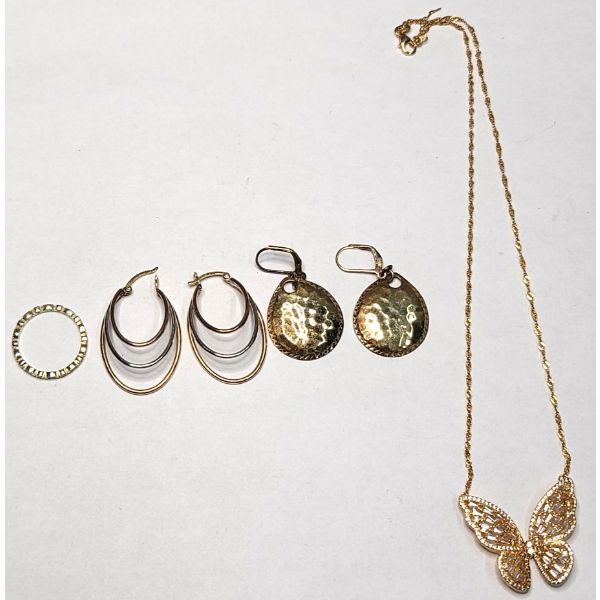 Collection Of Assorted Gold-Tone STERLING Silver Jewelry - Total Weight: 22.8g