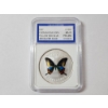 Image 1 : IGC MS-70 China Chen Baocai Yellow & Blue Butterfly .999 Silver Clad Coin 