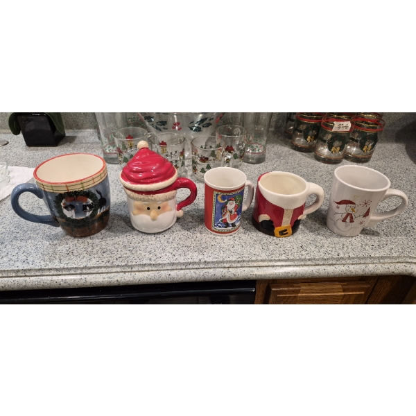 Set Of Christmass & Holiday Mugs As Shown