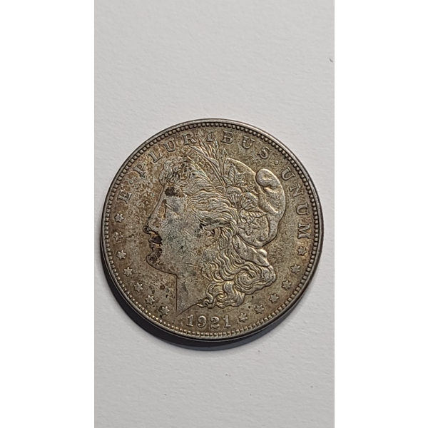United States 1921-D Morgan 90% Silver Dollar With Interesting Toning