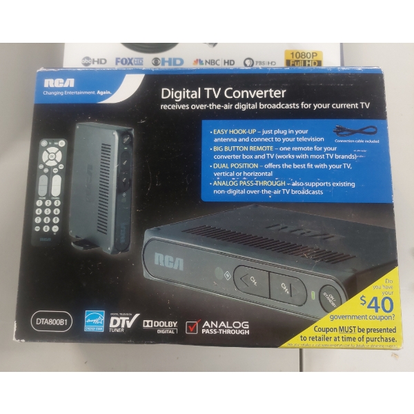 Lot Of (3) Digital TV Converter, Portable DVD Player, Indoor Antenna As shown  see pics