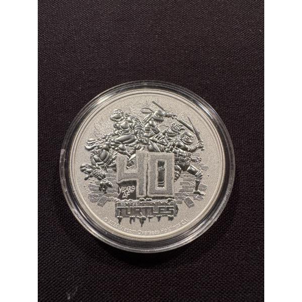 Rare 40th Anniversary Teenage Mutant Ninja Turtles 1 oz Troy .999 Fine Silver Coin - Mint
