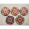 Image 2 : 5 - RARE Kansas City Chiefs NFL Clay Poker Chips - Mint Condition - Complete Set
