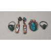 Image 1 : Collection Of Sterling Silver Southwestern Style Jewelry Featuring Turquoise - Total Weight: 20.8g