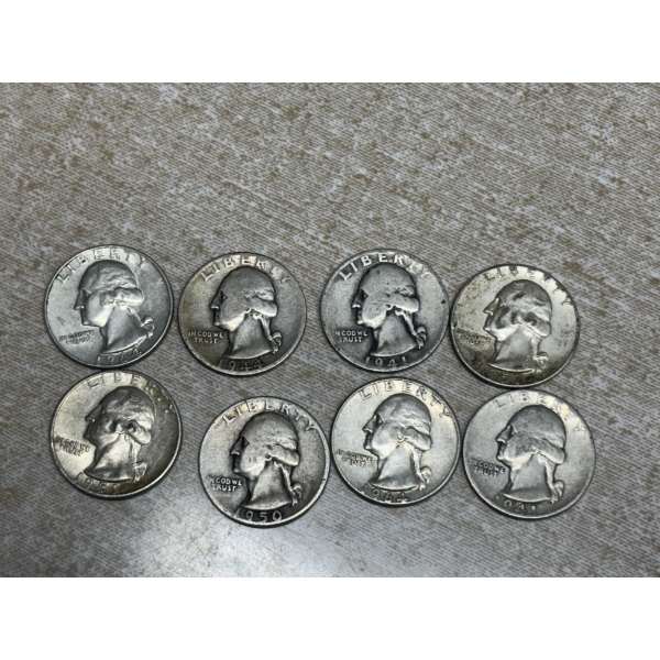 90% Silver U.S. Quarters - FV $2.00 - Various Years