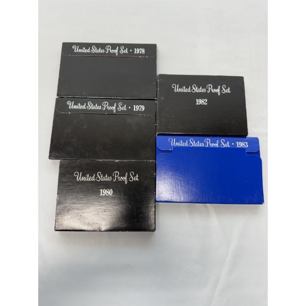 Five United States Proof Sets 1978 ~1983 - Mint Condition