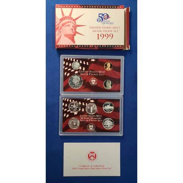 1999 United States Mint Silver Proof Coin Set 