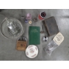 Image 1 : Interesting Vintage Collectables Including Heavy Glass Bowl, Bible, Metal Lighter, Pins, Ashtray & M