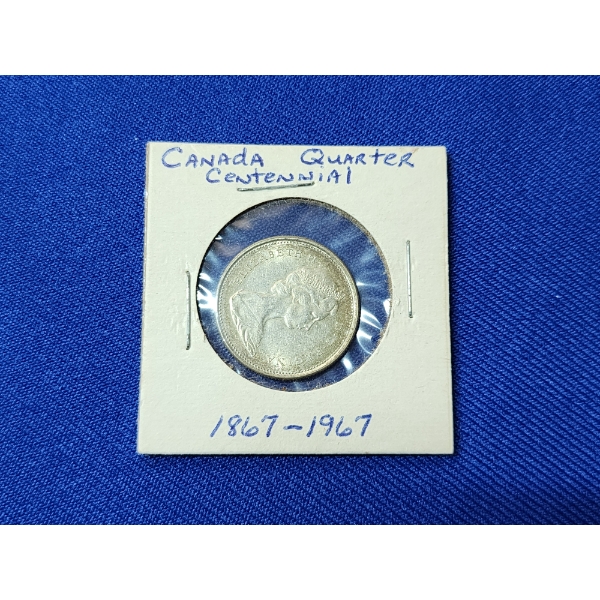 1867-1967 Canada Centennial Quarter ASW: 0.15oz