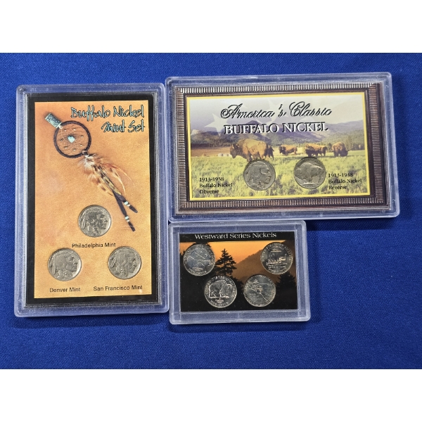 Lot of United States Nickel Collections in Display Slabs: 9 Coins