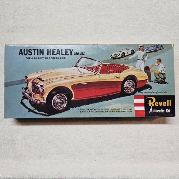 Vintage Revell 1:25 Scale Plastic Model Kit of the Austin Healey 100-Six Sports Car