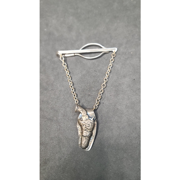 Tie Clip With Sterling Silver Gun - Sterling Weight: 7.3g