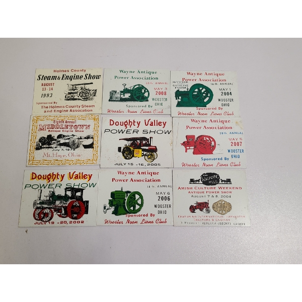 Small Metal Advertising Signs - 9 Total - 3x4 inches - Wayne Antique Power Association 